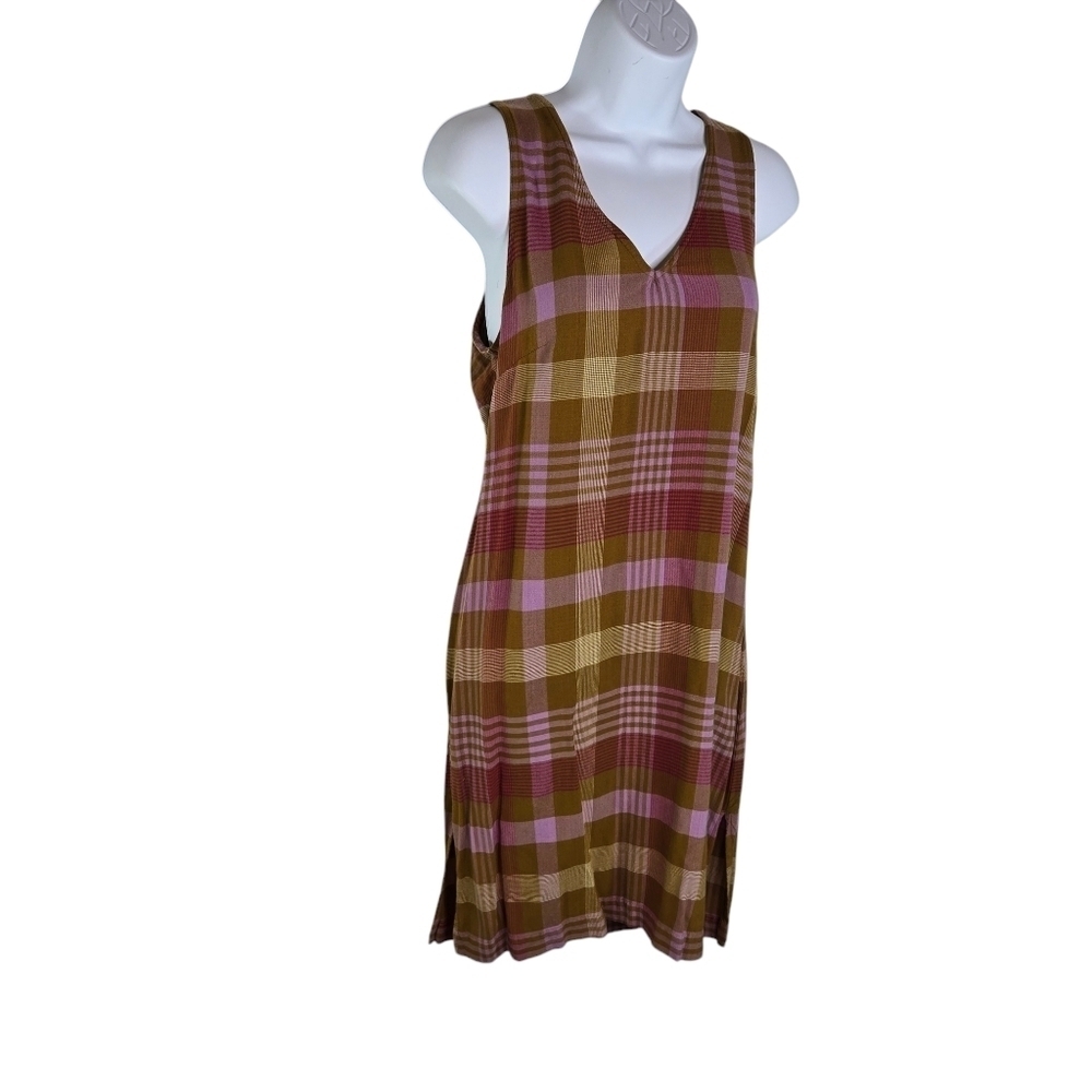Kavu spring terrain indian madras plaid sleeveless outdoor sundress keyhole - Picture 2 of 12